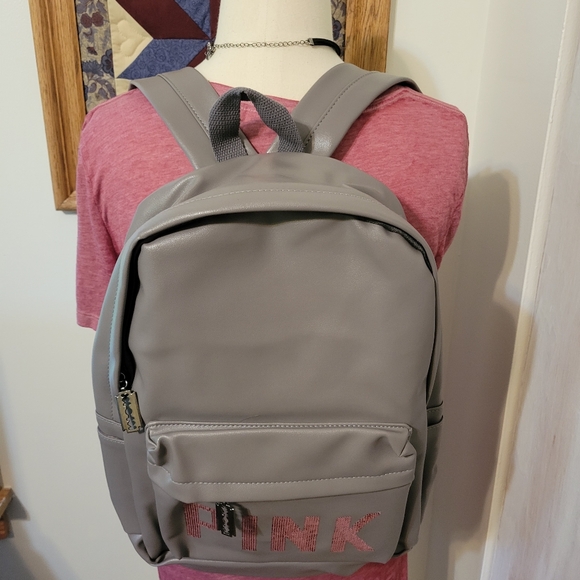Pink Gray Womens  Backpack.  NWOT 😍 B1 - Picture 15 of 16